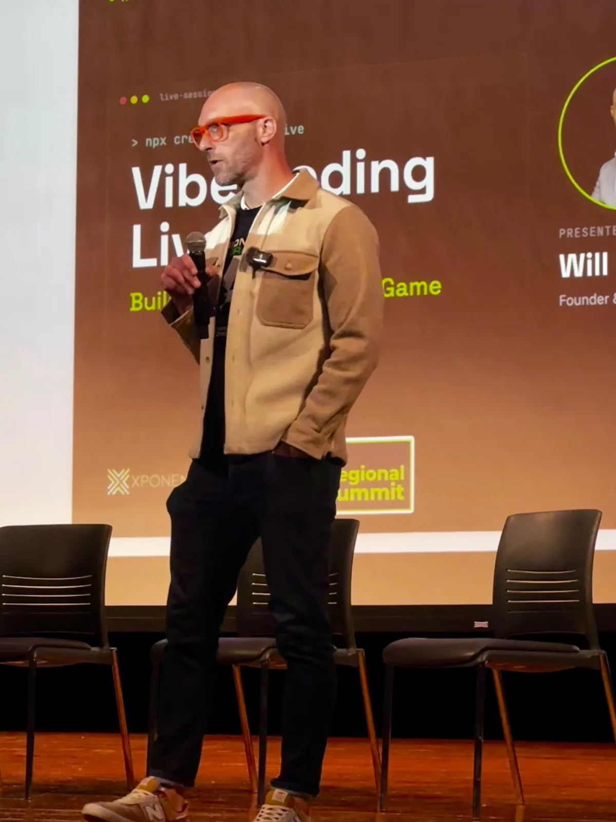 Will Melton presenting Vibe Coding Live: Building an AI-Powered Game at the Gen AI Regional Summit on September 26, 2026